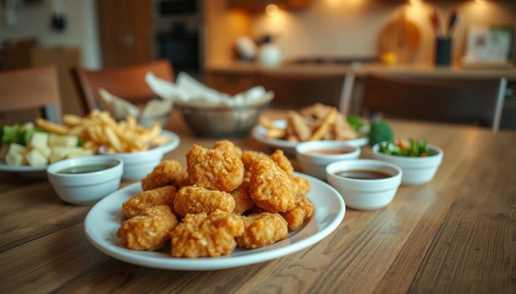 Serving chicken nuggets with dip recipes and sides Serving chicken nuggets with dip recipes and sides